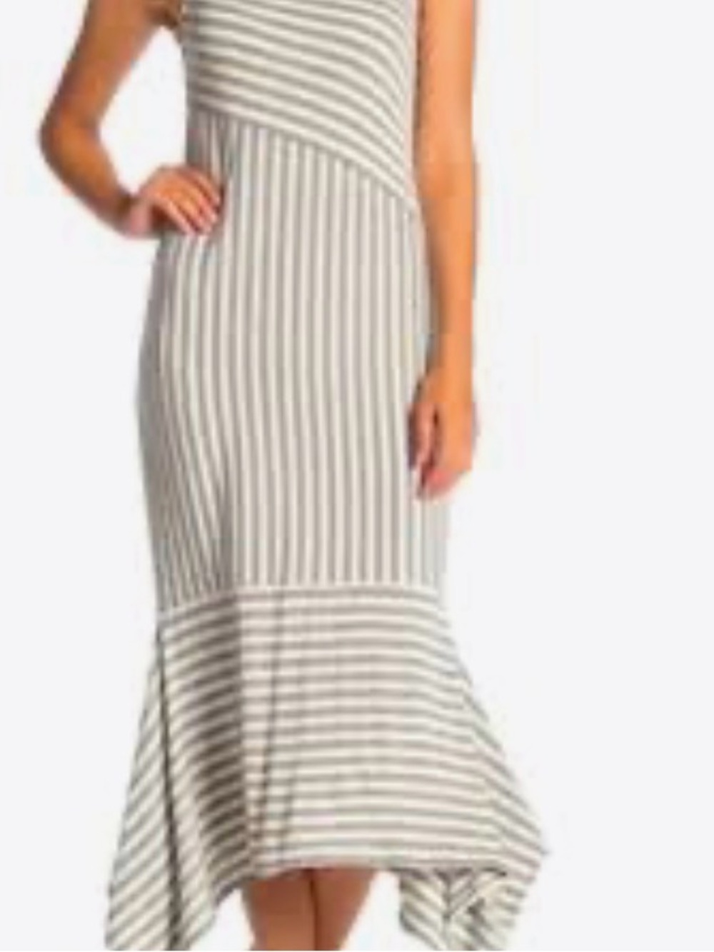 Ella Moss Kaylee Junior's Gray Striped Sleeveless Tank Dress Size M